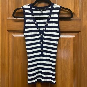 WHBM Blue/white knit tank
